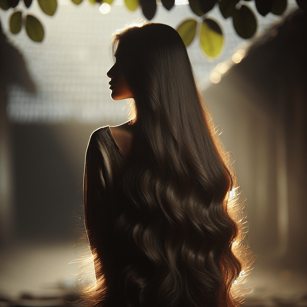 a girl with long hair